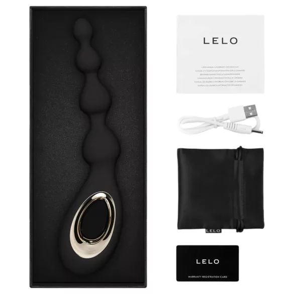 LELO Soraya Beads - vibratore anale ricaricabile impermeabile nero