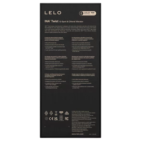 LELO INA Twist - vibratore punto G con braccio clitorideo (viola)