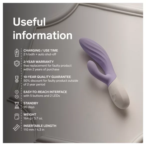LELO INA Twist - vibratore punto G con braccio clitorideo (viola)