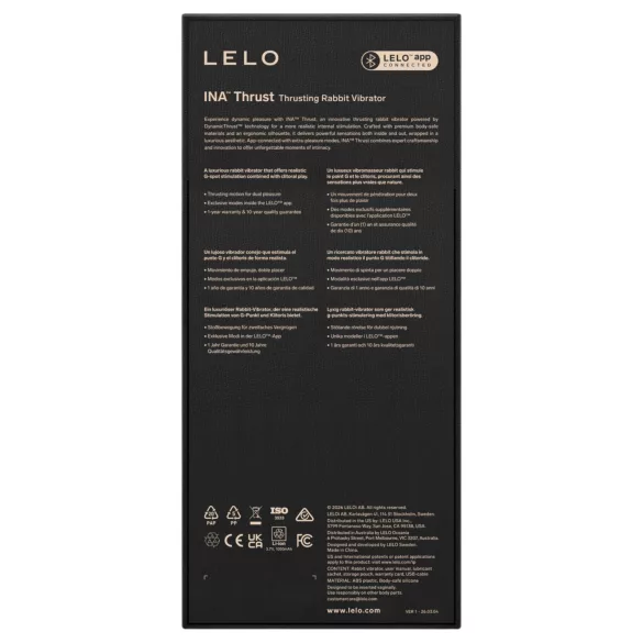 LELO - INA Thrust vibratore rabbit a spinta (nero)