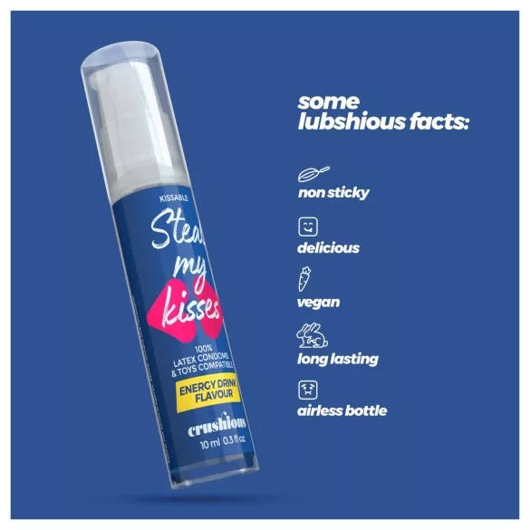 Crushious Steal My Kisses - lubrificante aromatizzato, energy drink (10 ml)