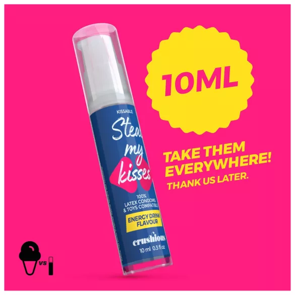 Crushious Steal My Kisses - lubrificante aromatizzato, energy drink (10 ml)