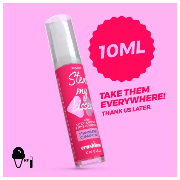Crushious Steal My Kisses - lubrificante aromatizzato, fragola e champagne (10 ml)