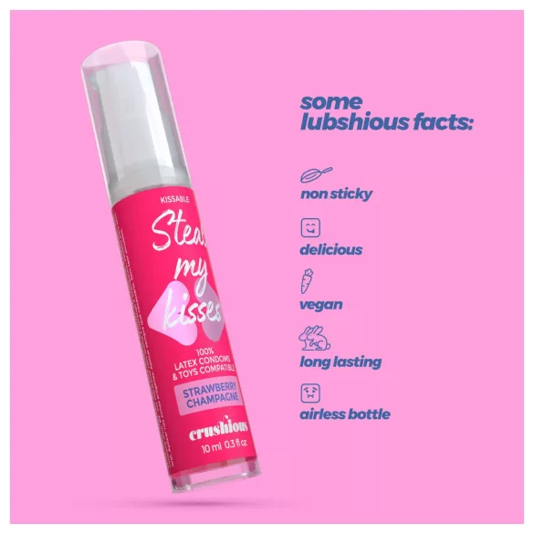 Crushious Steal My Kisses - lubrificante aromatizzato, fragola e champagne (10 ml)