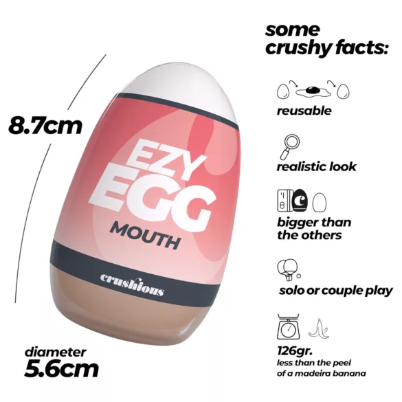 Crushious Ezy Egg Mouth - ovetto masturbatore (color carne)