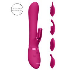   Vive Chou - vibratore clitorideo ricaricabile con testina intercambiabile - rosa