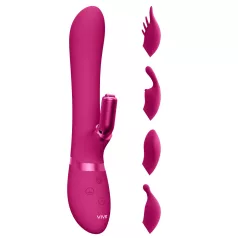   Vive Chou - vibratore clitorideo ricaricabile con testina intercambiabile - rosa