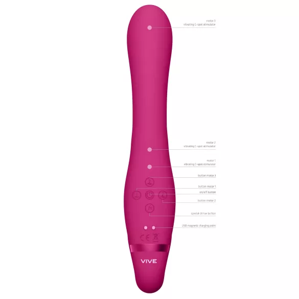Vive Suki - strap-on vibratore senza imbracatura - silicone rosa