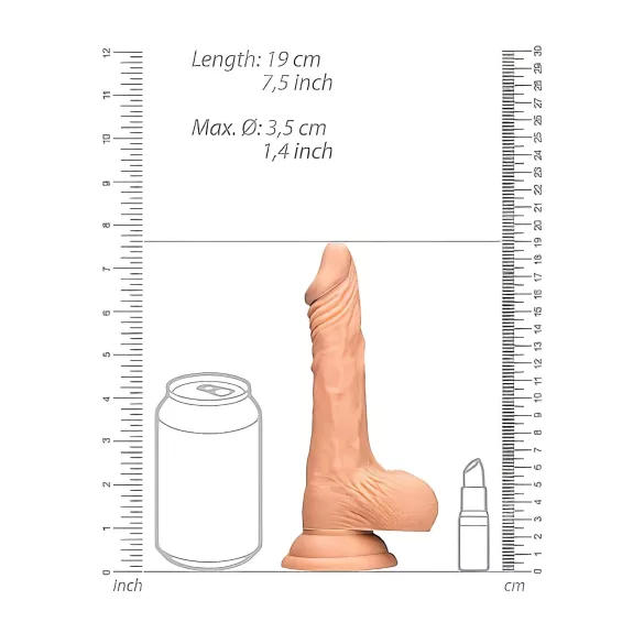 RealRock - dildo realistico con testicoli - 17cm - colore naturale