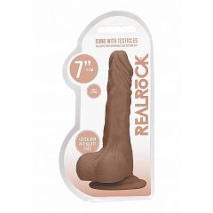   Dildo Realistico con Testicoli RealRock 7 pollici (17cm) - Naturale Scuro