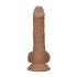 RealRock Dong 7 - Dildo realistico con testicoli (17cm) - naturale scuro