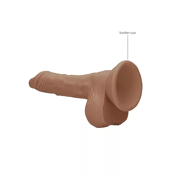 RealRock - dildo realistico con testicoli 17cm - colore scuro
