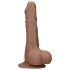 RealRock Dong 7 - Dildo realistico con testicoli (17cm) - naturale scuro
