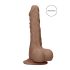 RealRock Dong 8 - Dildo realistica con testicoli (20cm) - naturale scuro
