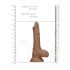 RealRock Dong 8 - Dildo realistica con testicoli (20cm) - naturale scuro