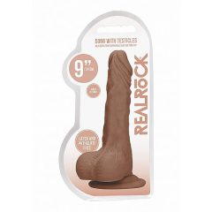   Dildo Realistico con Testicoli RealRock 9 - 23cm, Color Carne Scuro