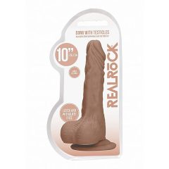   Dildo RealRock 10 con Testicoli - Ultra-realistico (25cm) - Color Carne Scuro