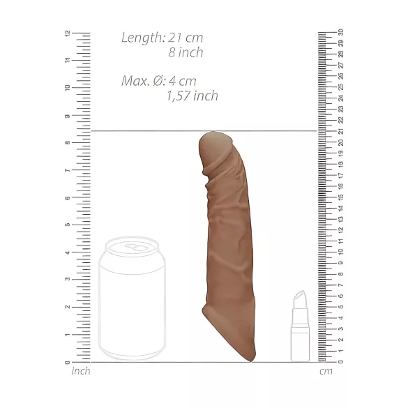 RealRock - estensore pene realistico 21cm - colore naturale scuro