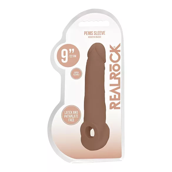 RealRock - guaina fallo realistico - 21,5 cm - colore naturale scuro