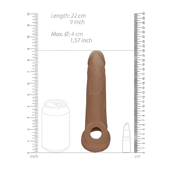 RealRock - guaina fallo realistico - 21,5 cm - colore naturale scuro