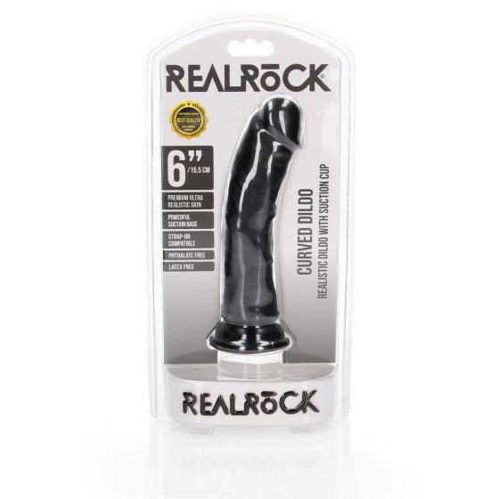 Dildo Realistico con Ventosa RealRock - 15,5cm (nero)