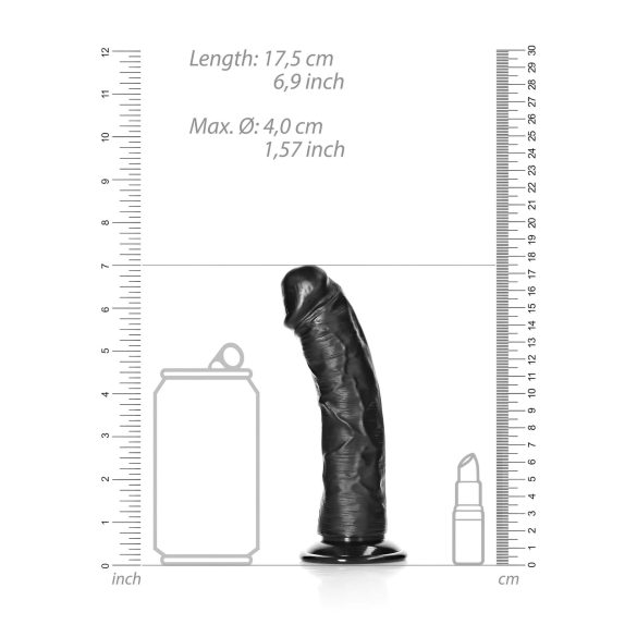 RealRock - dildo realistico con ventosa - 15,5 cm nero