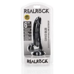   Dildo Realistico con Ventosa e Testicoli - RealRock - 15,5cm (Nero)