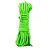 Ahi! - corda bondage fluorescente al buio (5 m, verde)