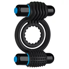 Doc Johnson Optimale - anello fallico doppio vibrante (nero)