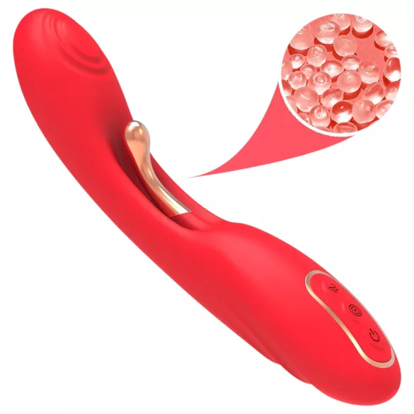 Bestoy - vibratore punto G con lingua - silicone rosso