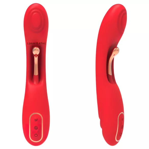 Bestoy - vibratore punto G con lingua - silicone rosso