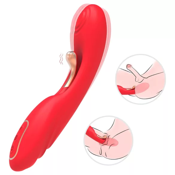 Bestoy - vibratore punto G con lingua - silicone rosso