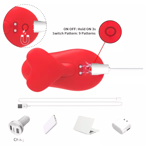 Bestoy - vibratore da dito ricaricabile - silicone rosso