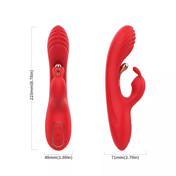 Bestoy - vibratore punto G e clitoride - stimolatore - silicone rosso