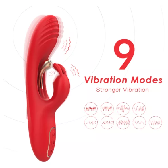 Bestoy - vibratore punto G e clitoride - stimolatore - silicone rosso
