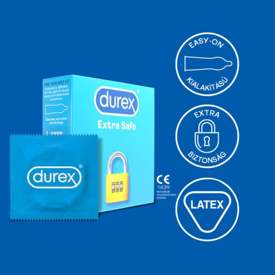 Durex Extra Sicuri - Preservativi trasparenti rinforzati (confezione da 3)