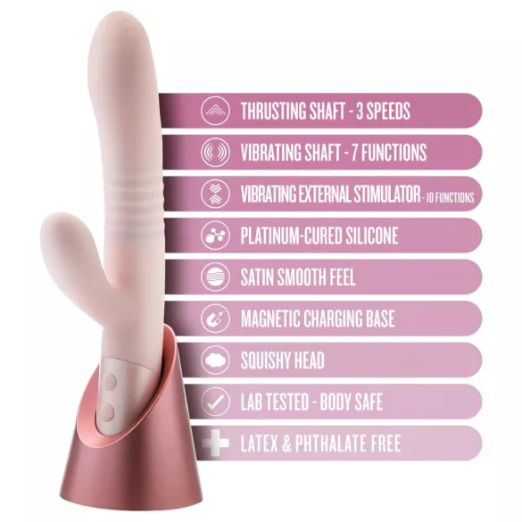 Blush Fraya - vibratore rabbit con stimolatore clitorideo - silicone rosa