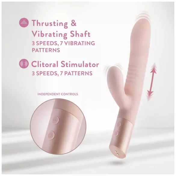 Blush Fraya - vibratore rabbit con stimolatore clitorideo - silicone rosa