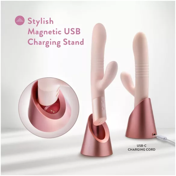 Blush Fraya - vibratore rabbit con stimolatore clitorideo - silicone rosa