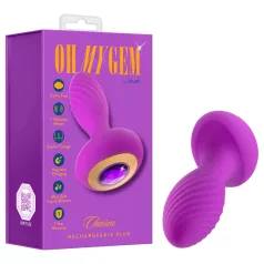   Oh My Gem - plug anale vibrante con gioiello - silicone viola