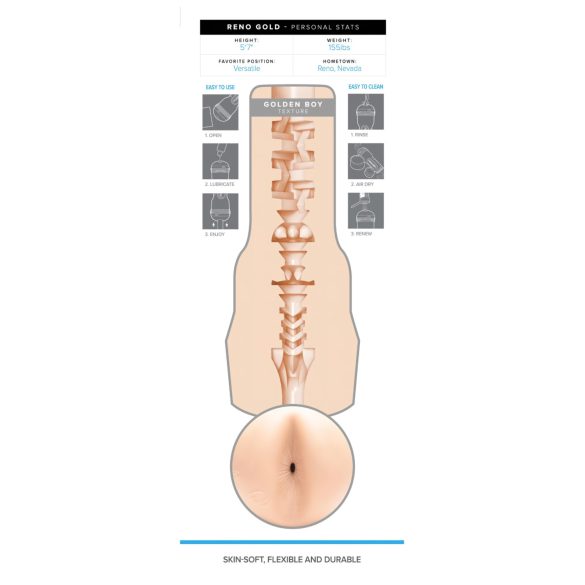 Fleshjack Reno Gold - masturbatore realistico anale - colore naturale