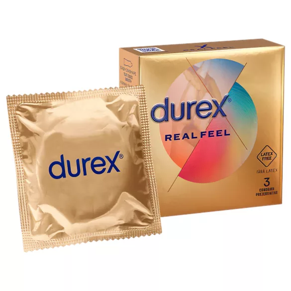 Durex Real Feel - preservativi senza lattice - confezione da 3