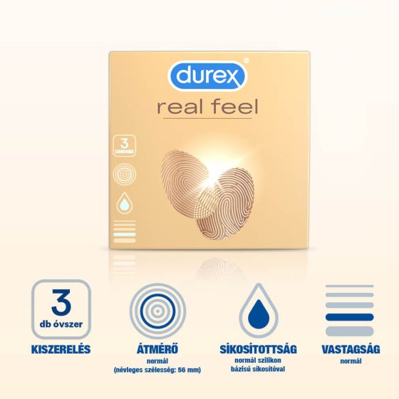 Durex Real Feel - preservativo senza lattice (3db)