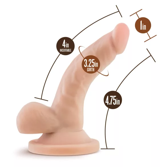 Dr. Skin 4 - dildo realistico con testicoli e ventosa - pelle naturale 12cm
