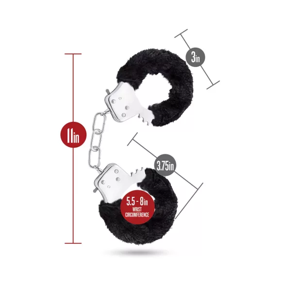 Temptasia Cuffs - manette peluche - nero