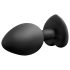 Temptasia M - plug anale cuore con pietre argentate (nero) - medio