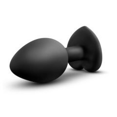   Temptasia M - Dildo anale con cuore e gemma argento (nero) - misura media