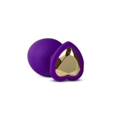   Dildo anale Temptasia S con cuore e gemma dorata (viola) - piccolo