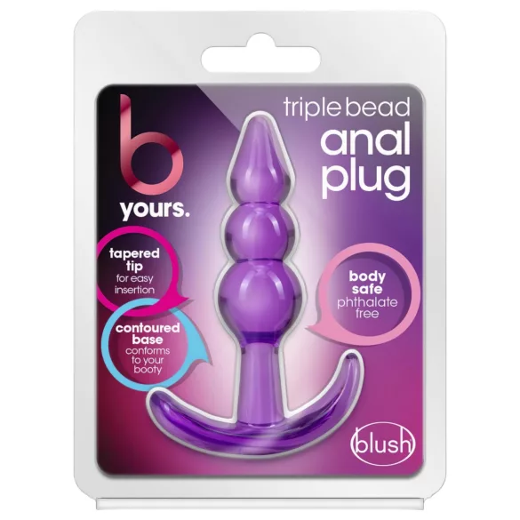 B Yours - plug anale a palline - silicone viola