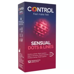   Control - preservativi stimolanti - nervature e punti - 12 pezzi